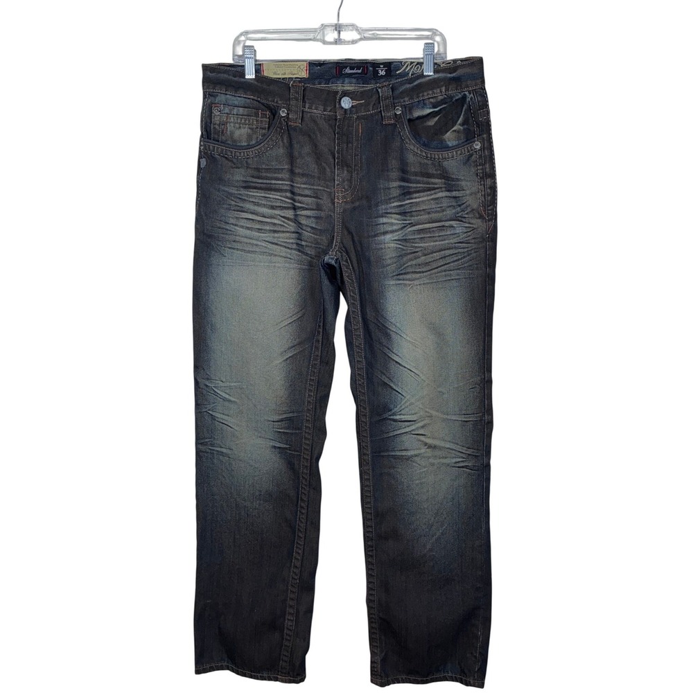 Marc Ecko Cut & Sew Mens Jeans 36x32 Standard Fit Dark Wash Denim Y2K Skater